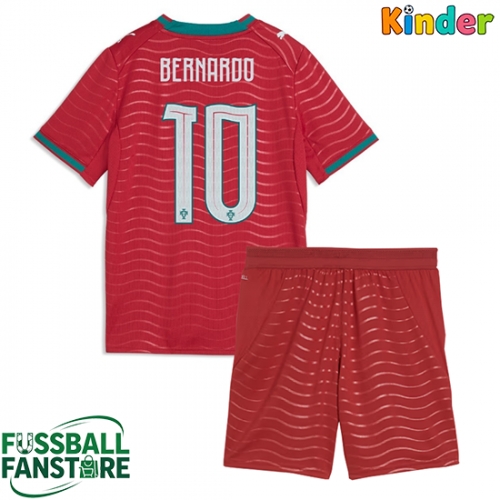 Portugal Bernardo Silva #10 Replik Heimtrikot Kinder WM 2026 Kurzarm (+ Kurze Hosen)